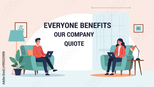 People working remotely on laptops in cozy home environment