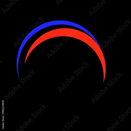 5 to 1 Countdown Animation Rotating Blue Red Arc