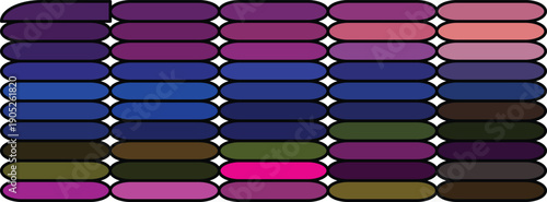 A set of glossy colorful web buttons in a rainbow vector design featuring art and education elements like sharp colored pencils and crayons for school drawing