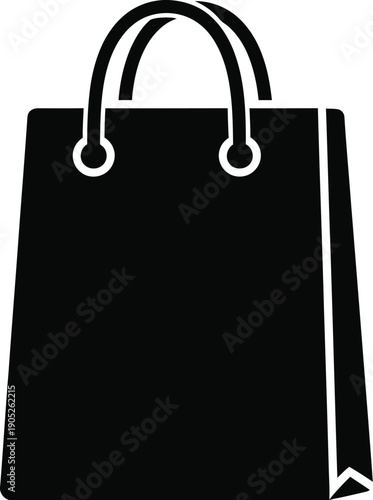 Shopping bag vector illustration on isolated background viewed from front perspective.