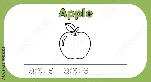 Apple Coloring Page for Kids