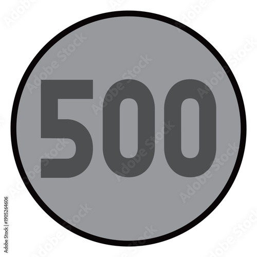 500円玉（硬貨・コイン）のシンプルなイラスト