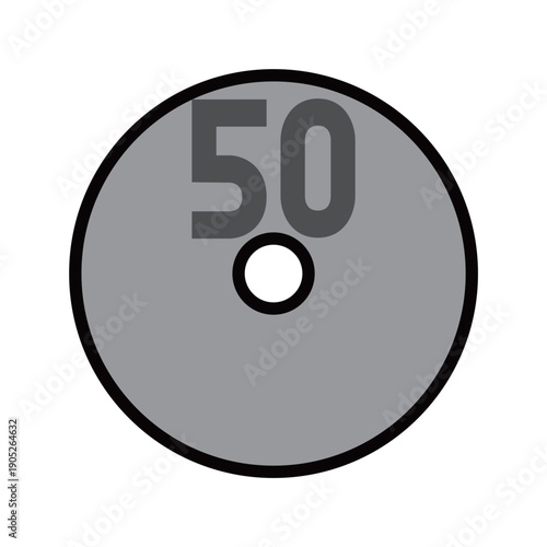 50円玉（硬貨・コイン）のシンプルなイラスト