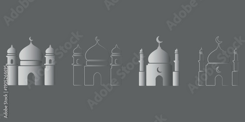 ramadan kareem set stylish frame, promotions and advertising baner, islamic frame vector illustration in arabic style. graphic style with abstract shapes templates for social.