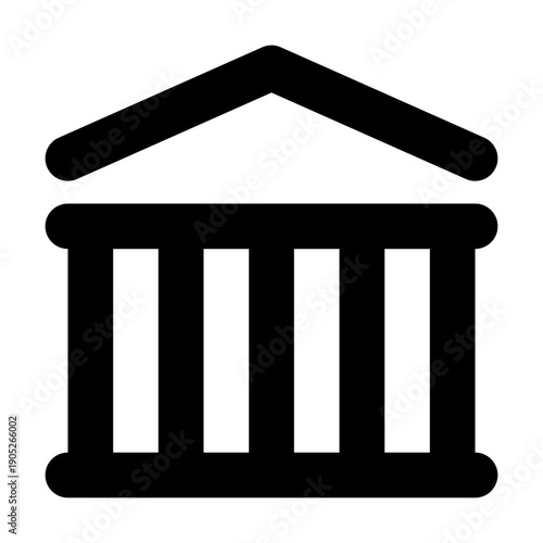 bank icon silhouette illustration for ui, app, and financial interface design