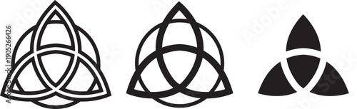 Ancient celtic trinity knot symbol icon set. Celtic knot symbol in on transparent. Endless knot symbols. Celtic trinity knots collection