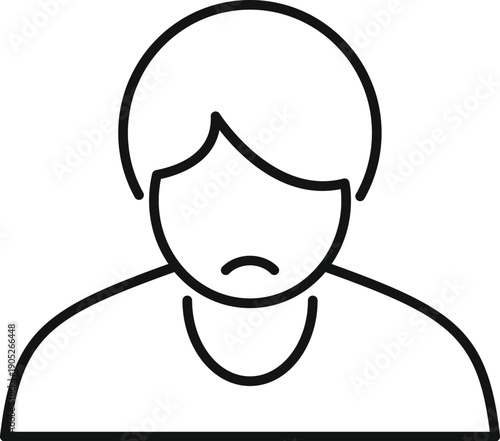 Person icon portraying sadness, depression, loneliness, and emotional distress