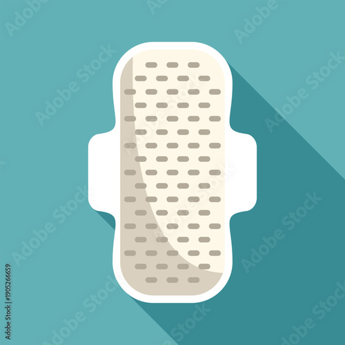 Sanitary pad representing feminine hygiene and period protection in flat style
