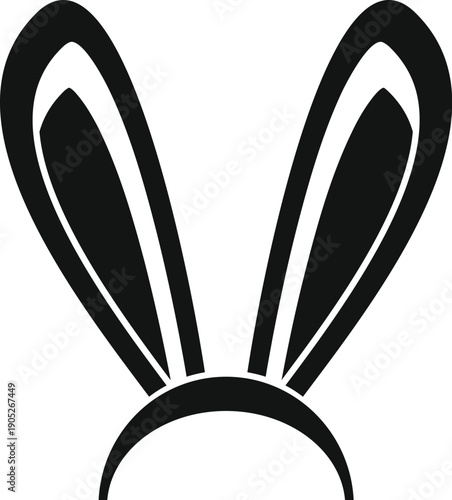 Bunny ears headband isolated on white background depicting a festive easter outfit