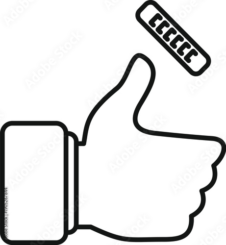 Hand showing approval while a medical plaster floats above