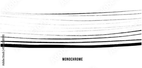 筆で描かれた抽象的なモノトーンの横線背景素材