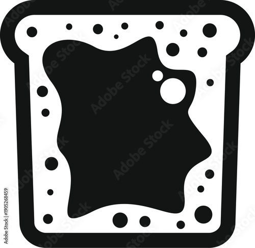 Toast slice with jam or jelly on top, illustrating breakfast food