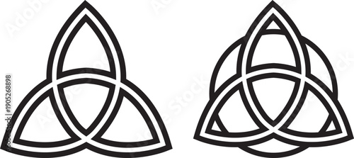 Ancient celtic trinity knot symbol icon set. Celtic knot symbol in on transparent. Endless knot symbols. Infinite loop sign interlocking with circle sign. flat style