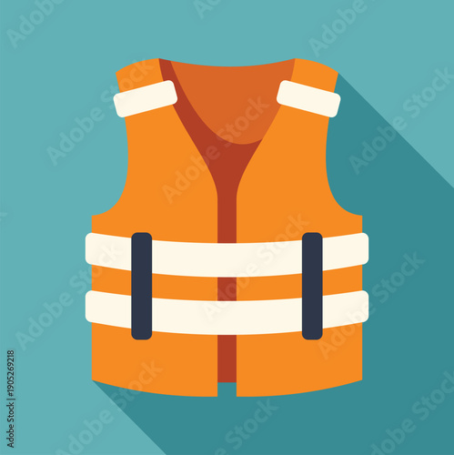 Bright orange life vest providing safety and flotation for water activities