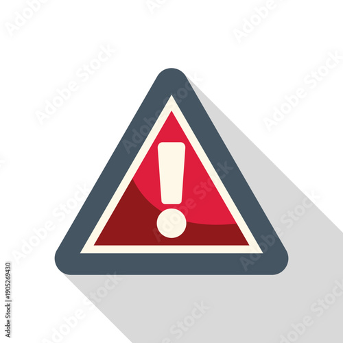 Red triangle warning sign with an exclamation mark showing caution