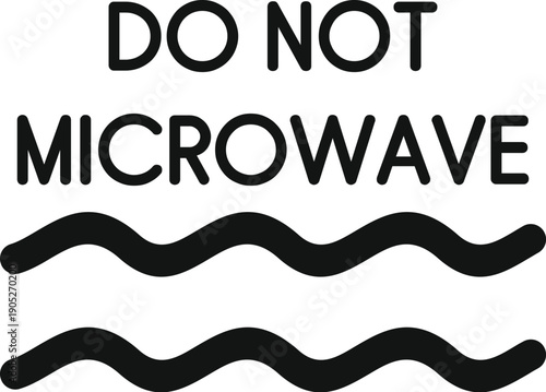 Important symbol indicating not warming in a microwave oven, protecting products