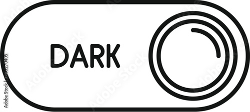 Toggle switch button activating dark mode on web or app interface