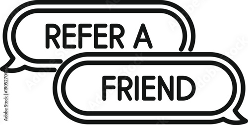 Speech bubble icon illustrating the refer a friend concept for marketing programs