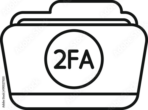 Folder icon depicting 2fa concept for account security and data protection