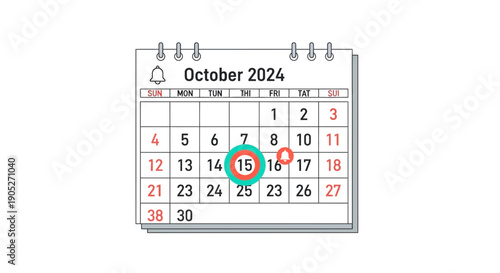 October 2024 calendar with marked date