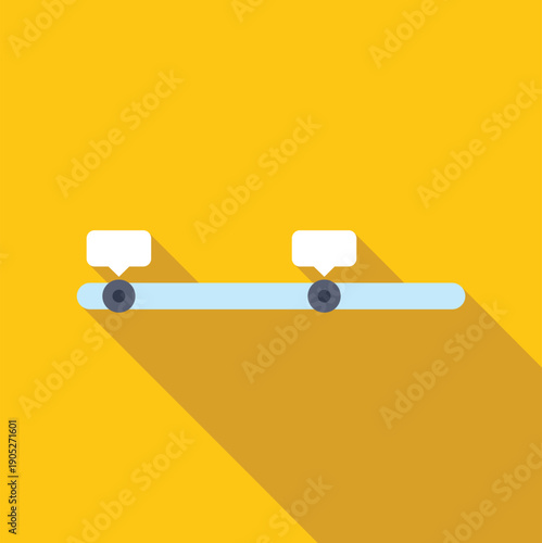 Horizontal timeline with markers and empty speech bubbles for displaying project progress