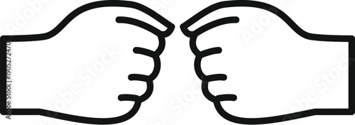 Two outline hands creating a holding or pinching gesture on a white background