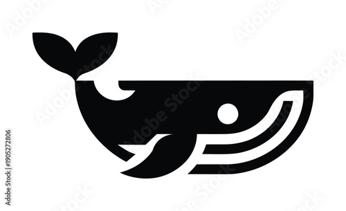 Stylized vector illustration of a whale