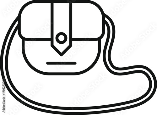 Handbag outline drawing, representing a shoulder bag or crossbody accessory
