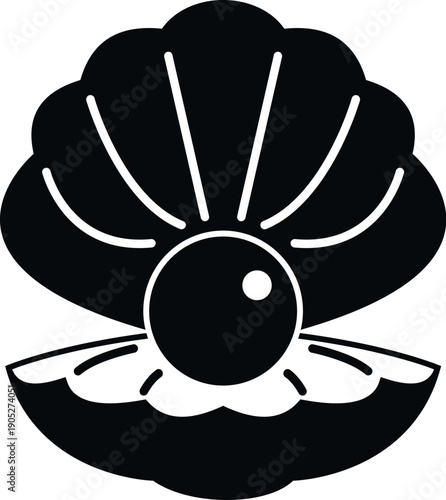 Open oyster shell holding a pearl, showing luxury and marine life