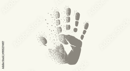 Handprint identity evidence concept representing human presence, personal identity, forensic evidence, individuality, trace mark, authentication, recognition, human touch, security identification, pro