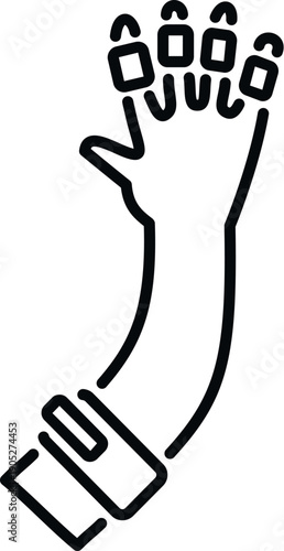 Hand with padlocks on its fingers illustrating concepts of security, privacy, and censorship