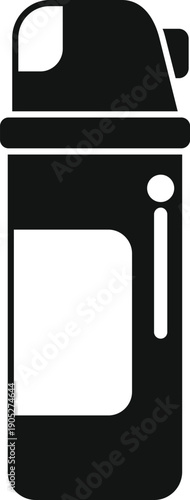 Black and white graphic of an insulated container, perfect for hot or cold drinks