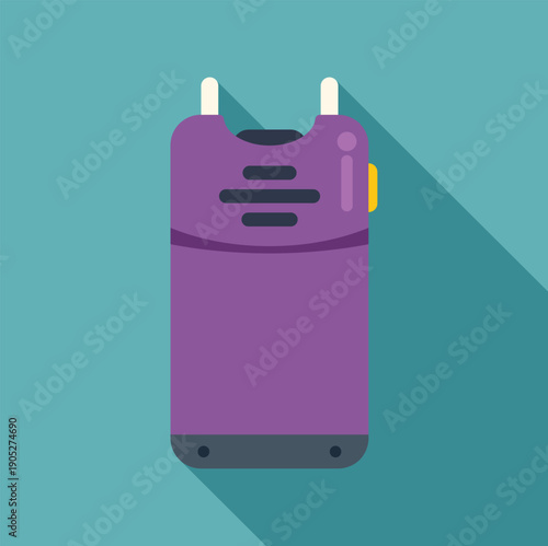 Stun gun icon representing self defense and security with a long shadow
