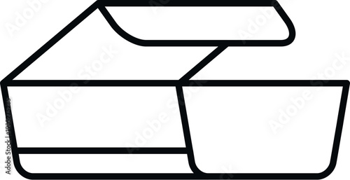 Takeaway food box with an open lid, useful for delivery concepts