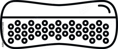 Cleaning sponge showing porous texture in a simple outline graphic