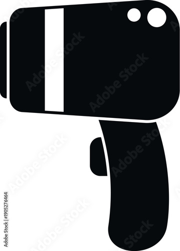 Infrared thermometer instrument checking temperature glyph silhouette