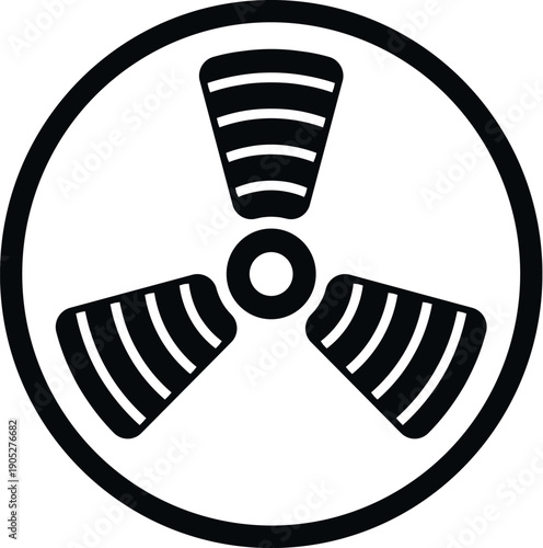 Radiation hazard symbol warning about radioactive material