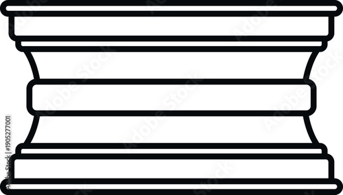 Skirting board molding black outline architectural decorative element on white background