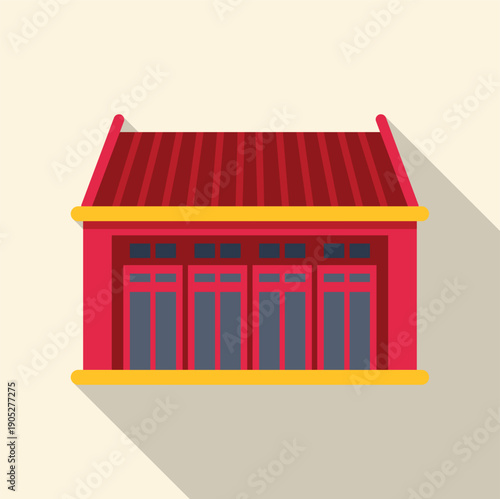Red chinese building featuring traditional architecture