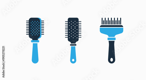 Grooming, Beauty, and Art Icons: Hair Brushes and Paint Brush Tools for Personal Care and Creativity