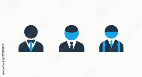 Diverse Business Professionals and Corporate Avatars Representing Teamwork and Leadership