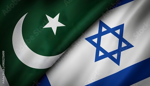 The flags of Pakistan and Israel displayed side by side in detail