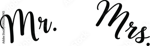 Mr. and Mrs. Balloons for Wedding Celebration on a Clean White Background