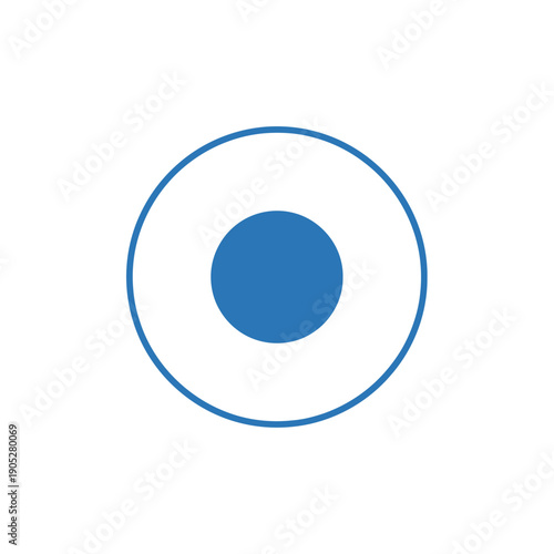 Simple blue circle icon on a white background, representing a target or a goal