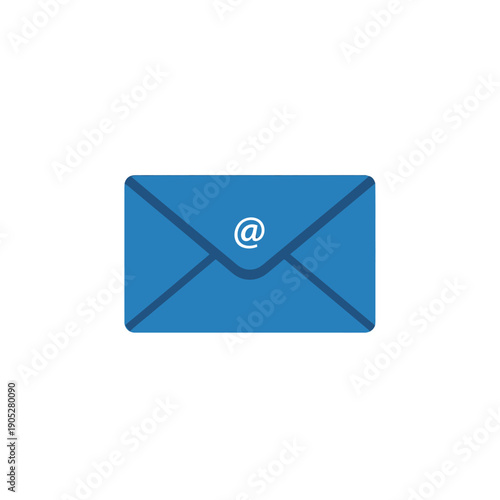 Simple blue envelope icon with a white '@' symbol on the front, representing email communication and digital messaging services