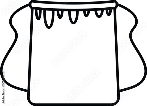 Face shield protecting front of face from harmful particles in a simple line art illustration