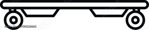 Outline longboard deck with wheels, representing urban extreme sport