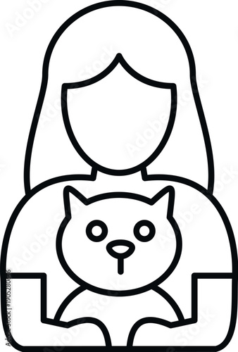 Woman showing affection to her feline companion, representing pet care and ownership