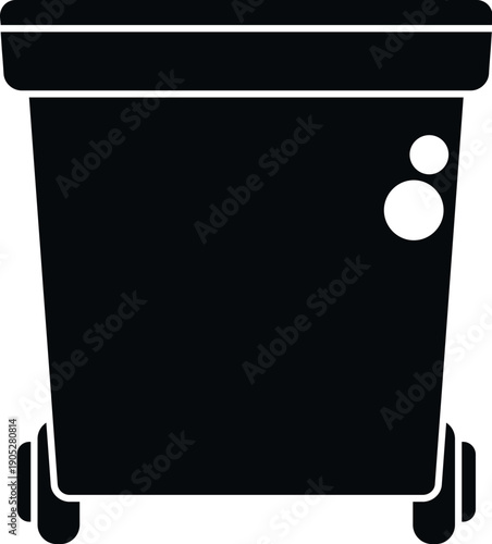 Trash can silhouette representing recycling and sanitation