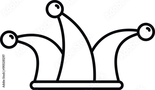 Joker hat illustration on white background symbolizing humor, entertainment, and celebration